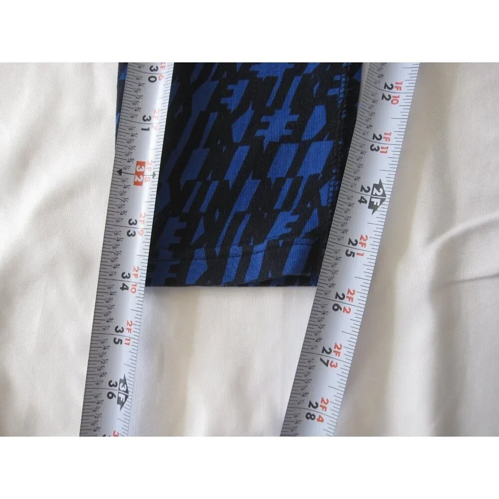 Nike All Over Logo Women Leggings Blue Black 